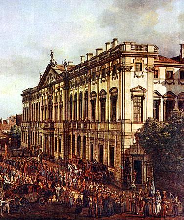 Bernardo Bellotto Krasinski Square. Detail with Krasinski Palace. oil painting image